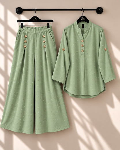 Turkish Glitter Button Co-Ord Set ZM-043