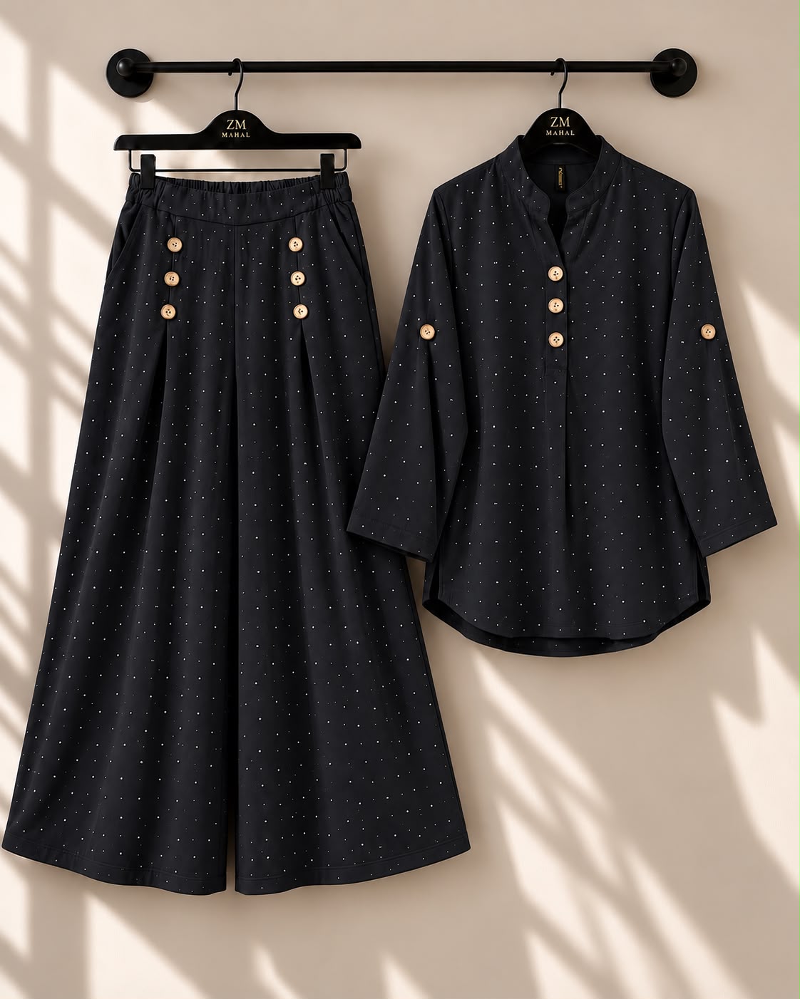 Turkish Glitter Button Co-Ord Set ZM-043
