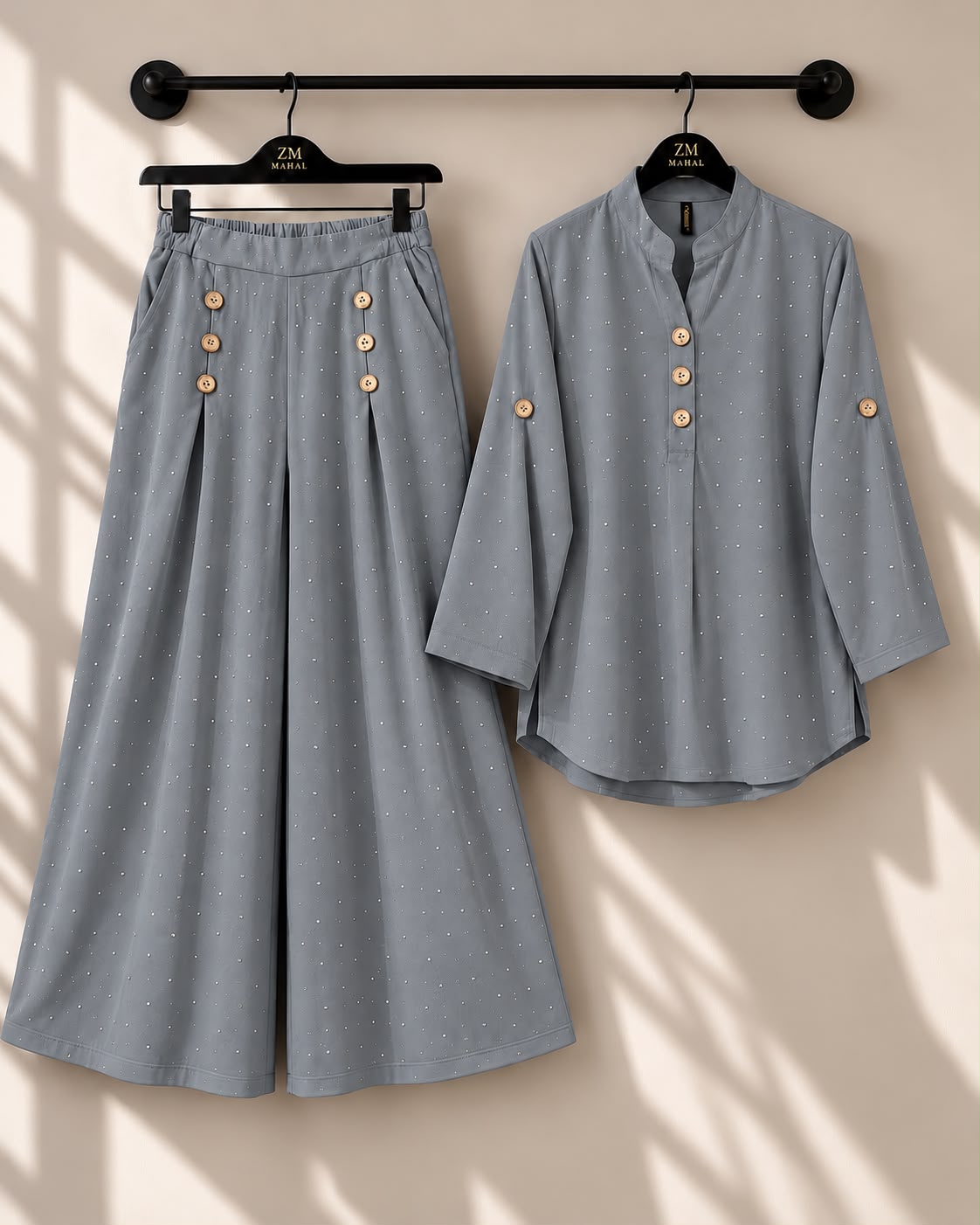 Turkish Glitter Button Co-Ord Set ZM-043
