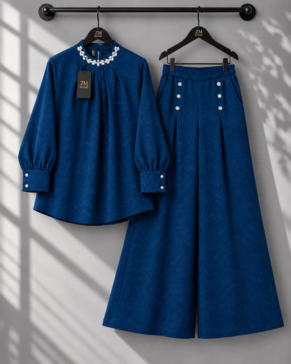 Zehra Luxe Floral Neckline Co-Ord Set ZM-039