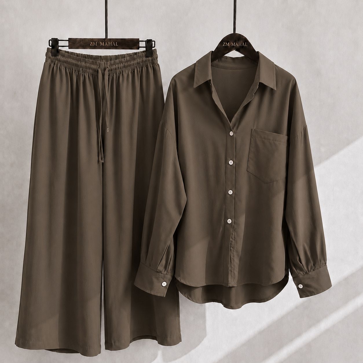 Western Relaxed Shirt & Wide-Leg Co-Ord Set