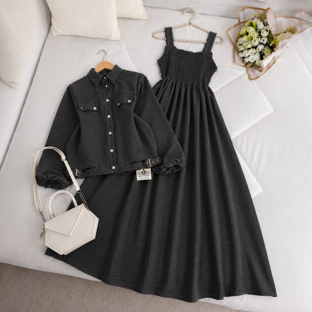 Modest Chic Button Jacket Maxi