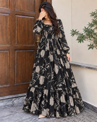 Black Beige Floral