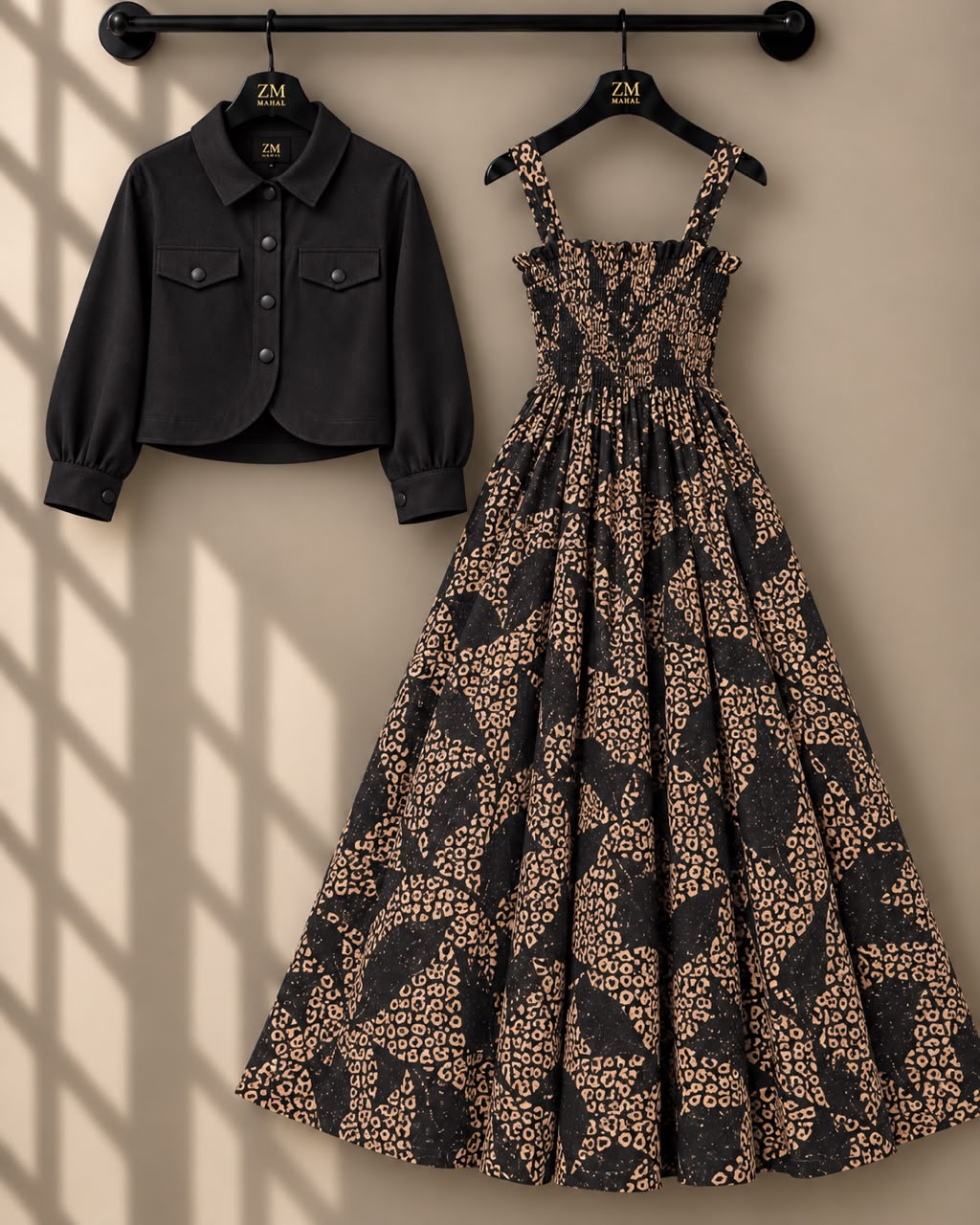 Mireya Turkish Smocked Maxi & Cropped Jacket Set | ZM-004