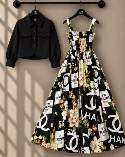 Mireya Turkish Smocked Maxi & Cropped Jacket Set | ZM-004