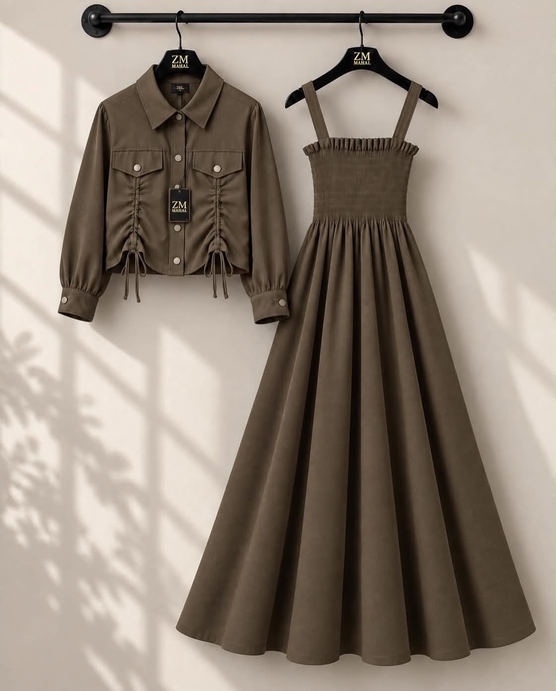 Turkish Ruched Jacket Maxi Set – Premium Edition