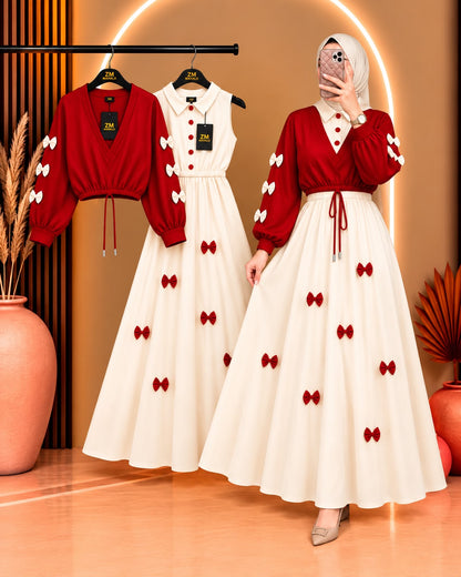 Wine Bow Classic Embellished Maxi