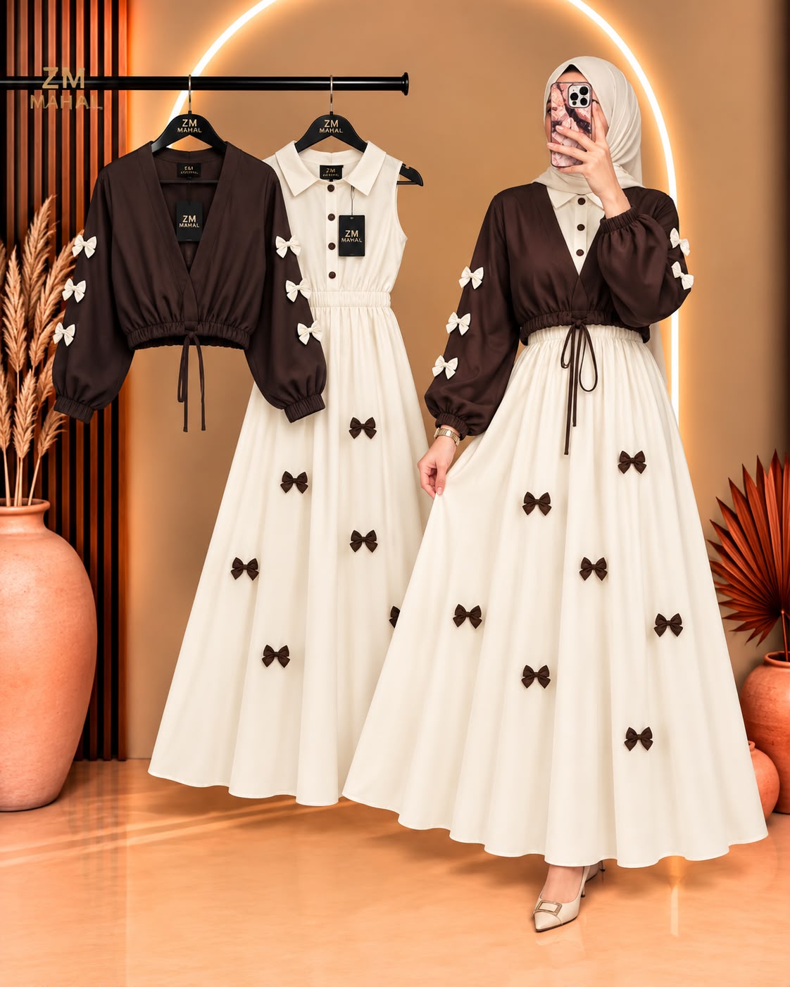 Wine Bow Classic Embellished Maxi