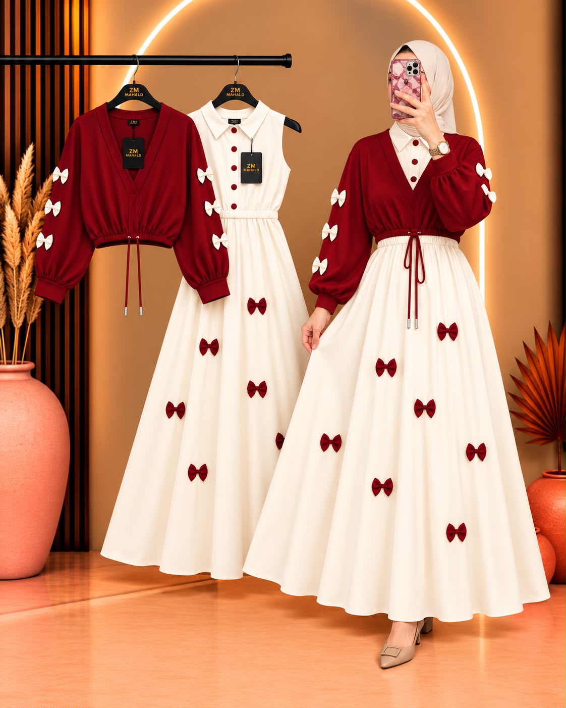 Wine Bow Classic Embellished Maxi