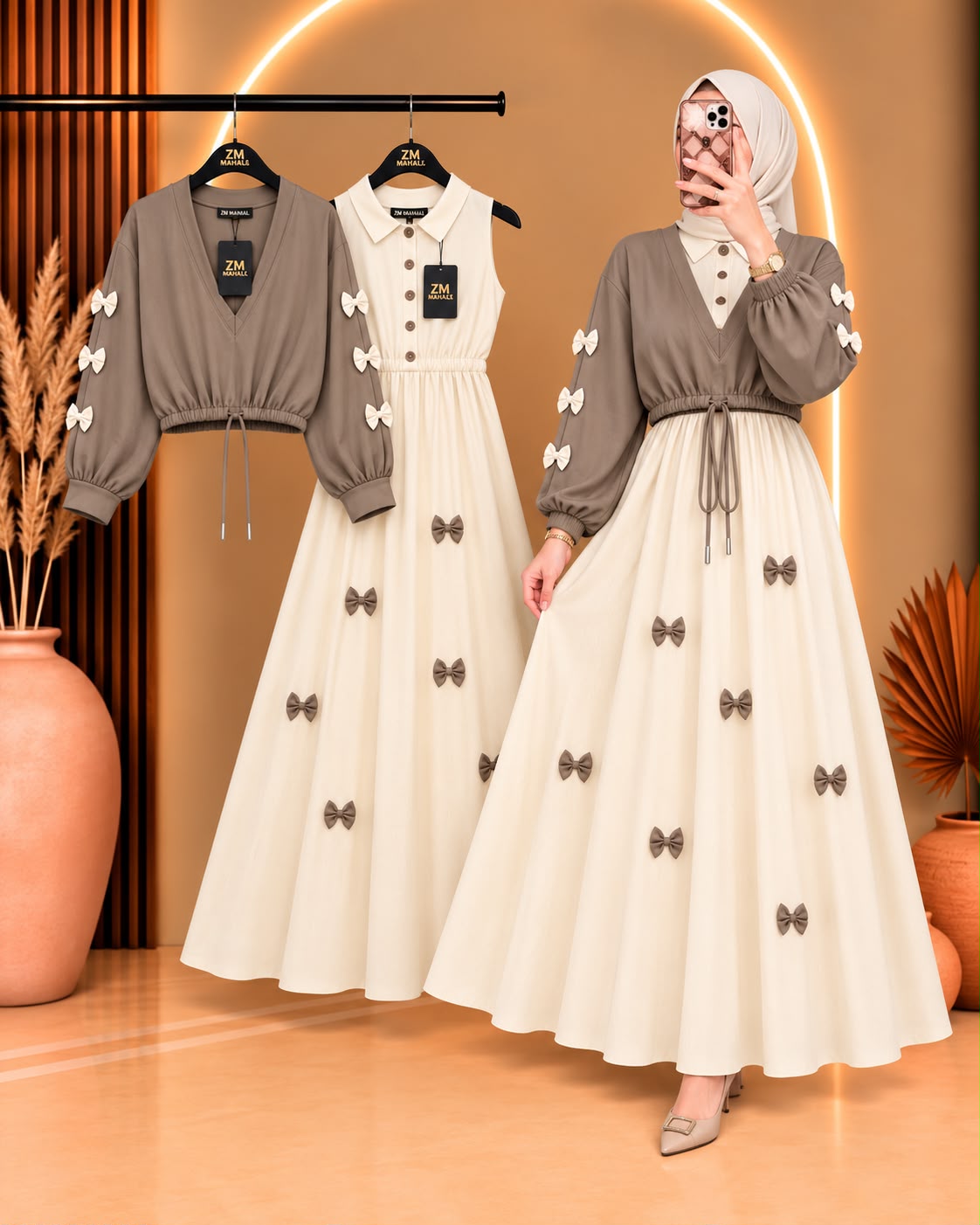 Wine Bow Classic Embellished Maxi