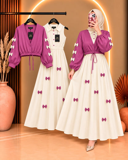 Wine Bow Classic Embellished Maxi