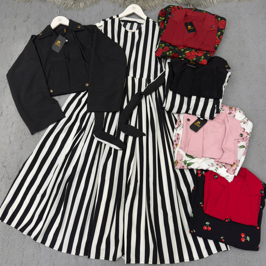 Floral Maxi Dress with Matching Crop Jacket – Elegant Two Piece Women Outfit