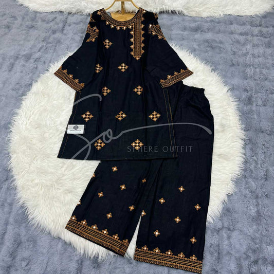 black-khaddar-set