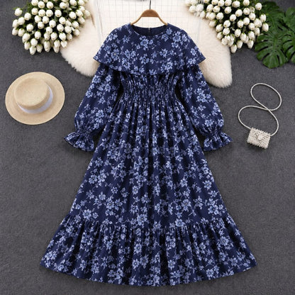 Bohemian Floral Ruffle Maxi Dress