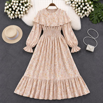 Bohemian Floral Ruffle Maxi Dress