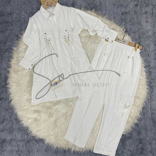 Cargo Trouser Co-ord Set with Chain & Pocket | SP-15