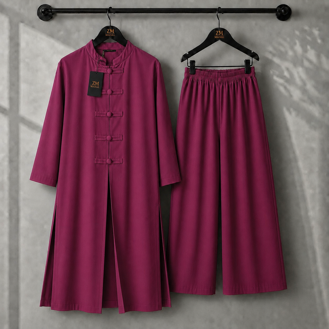 Meiara Longline Tunic & Wide-Leg Set | ZM-019