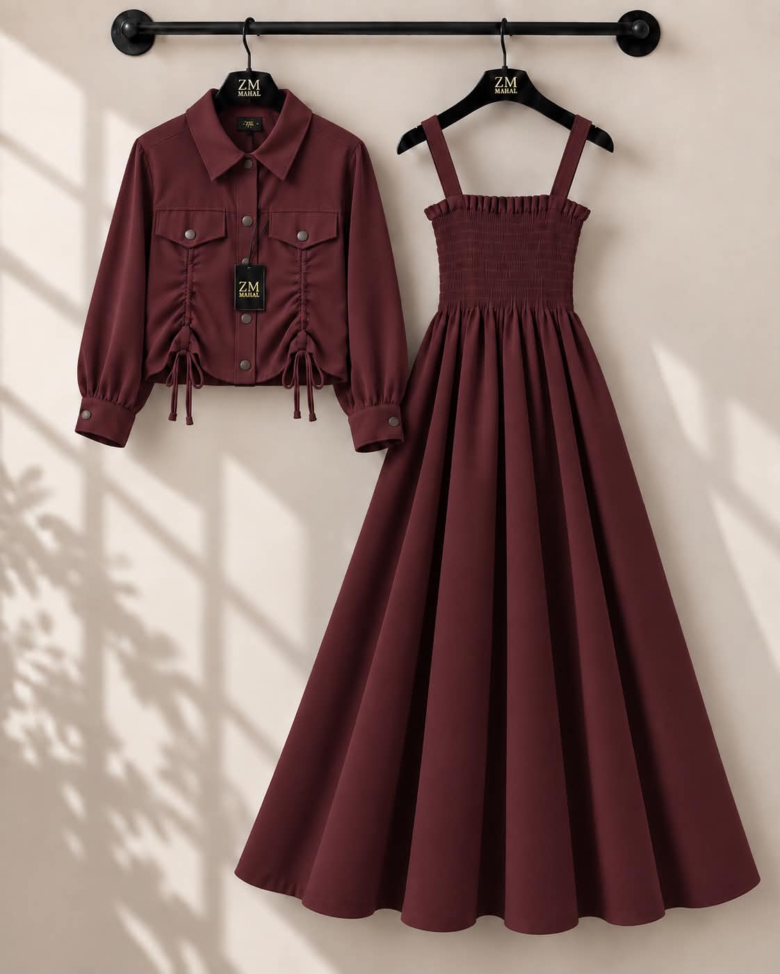 Turkish Ruched Jacket Maxi Set | ZM-003