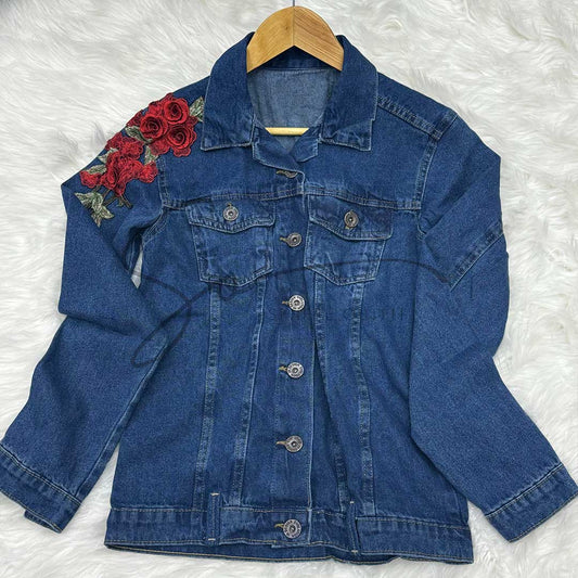 Floral Embroidered Denim Jacket