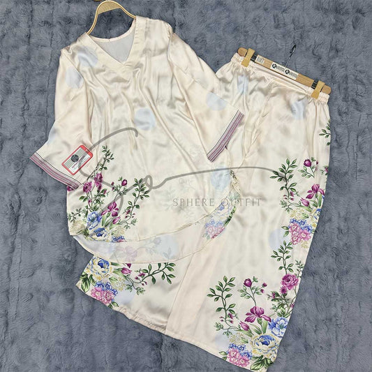 Imported Korean Silk Floral Outfit | SP-7