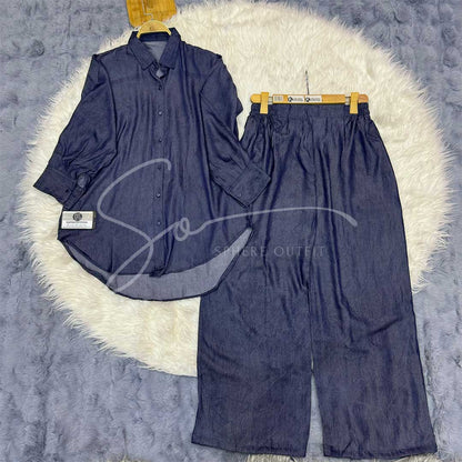 Korean Soft Denim Co-Ord Set for Women