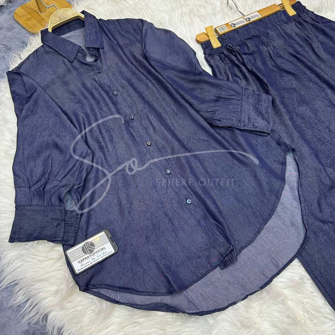 Korean Soft Denim Co-Ord Set for Women