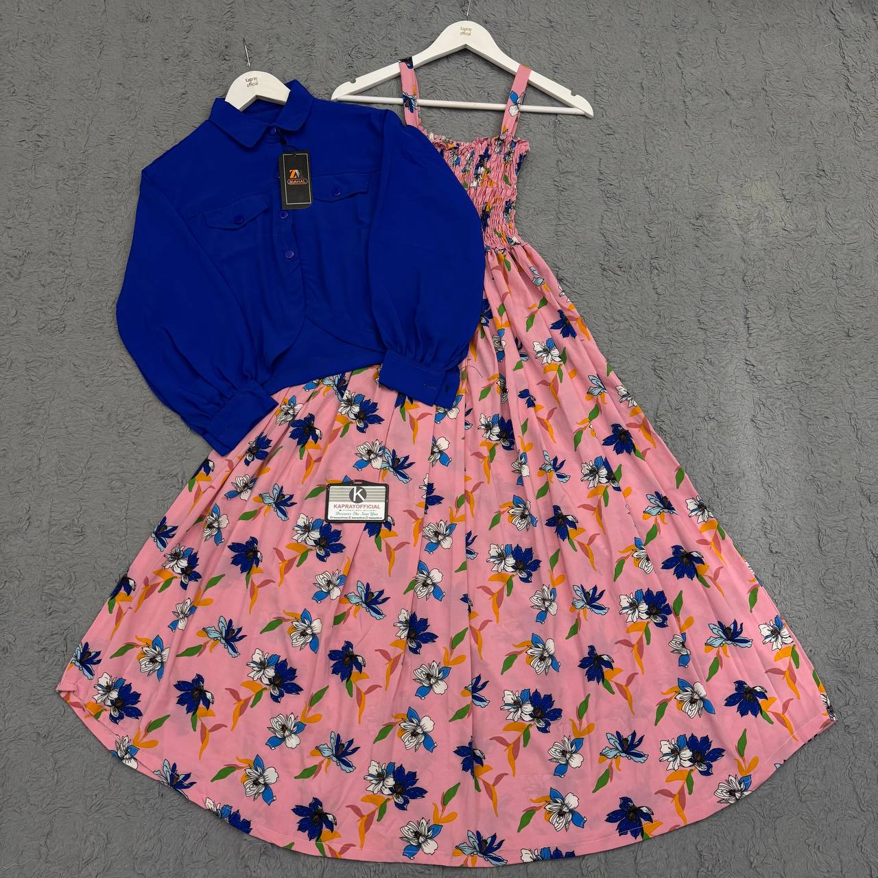 Women’s Floral Maxi Dress with Matching Crop Jacket