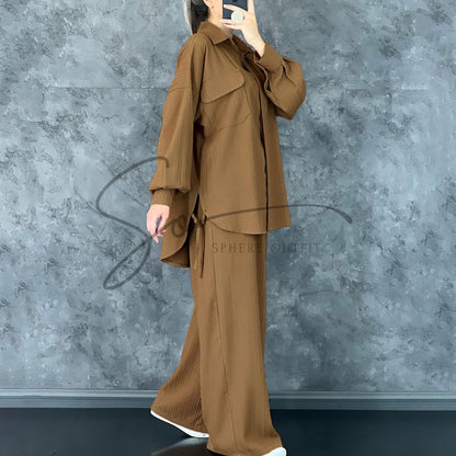 Drop Shoulder Co-Ord Set - Stylish Turkish Design | SP-18