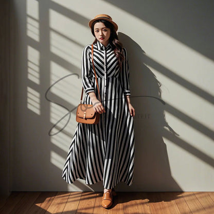 Zebra Button Maxi Dress