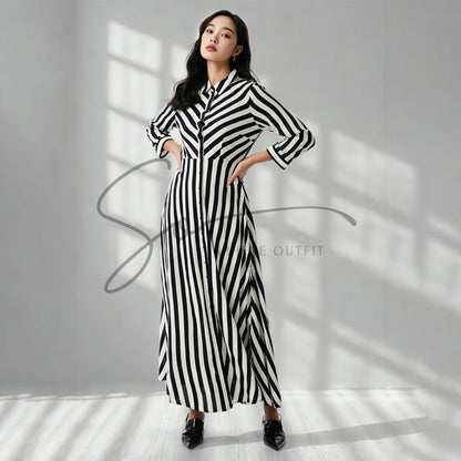 Zebra Button Maxi Dress