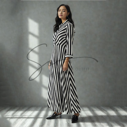 Zebra Button Maxi Dress