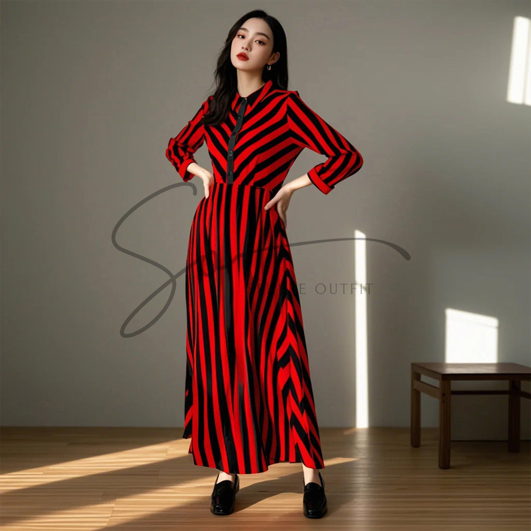 Zebra Button Maxi Dress