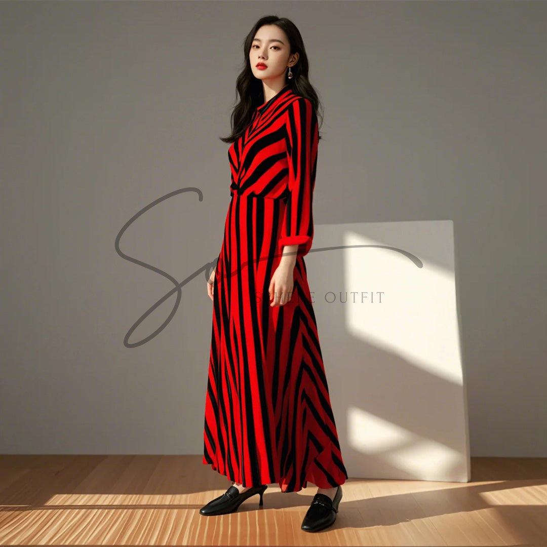 Zebra Button Maxi Dress