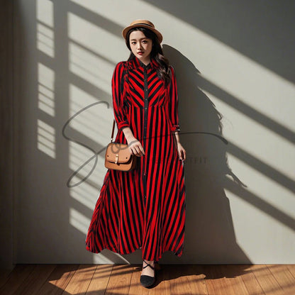 Zebra Button Maxi Dress